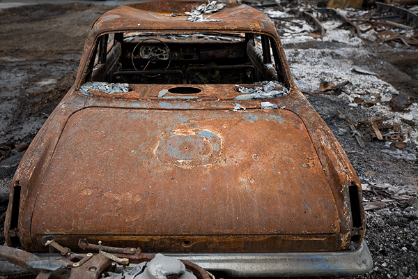 Burned Car // Photo: Cheryl Spelts