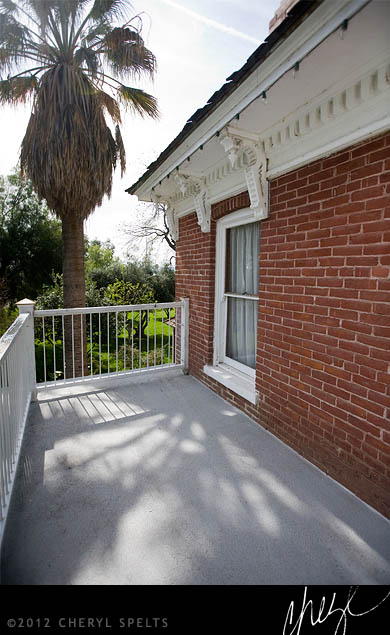 Upstairs deck at the Estudillo Mansion, San Jacinto, California // Photo: Cheryl Spelts